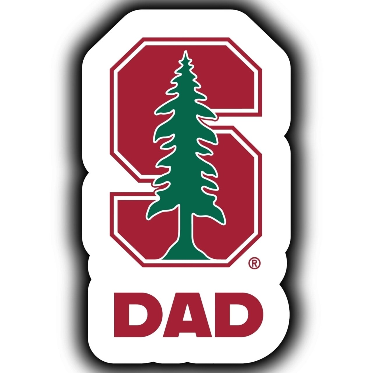 R and R Imports Stanford University 4-Inch Proud Dad Die Cut Decal